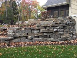 Chapleau Grey Stone Outcropping Retaining Wall