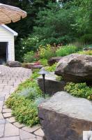 Pennsylvania Fieldstone Boulder accents in hillside