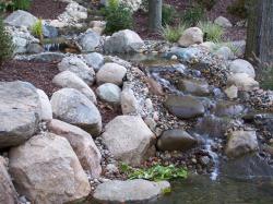 michigan fieldstone boulder pond